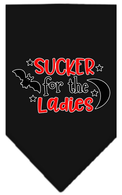 Sucker for the Ladies Screen Print Bandana Black Large